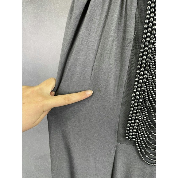 NWT Urban Outfitters Grey Beaded Mini Dress MSRP $58 Size L‎ - Picture 7 of 8